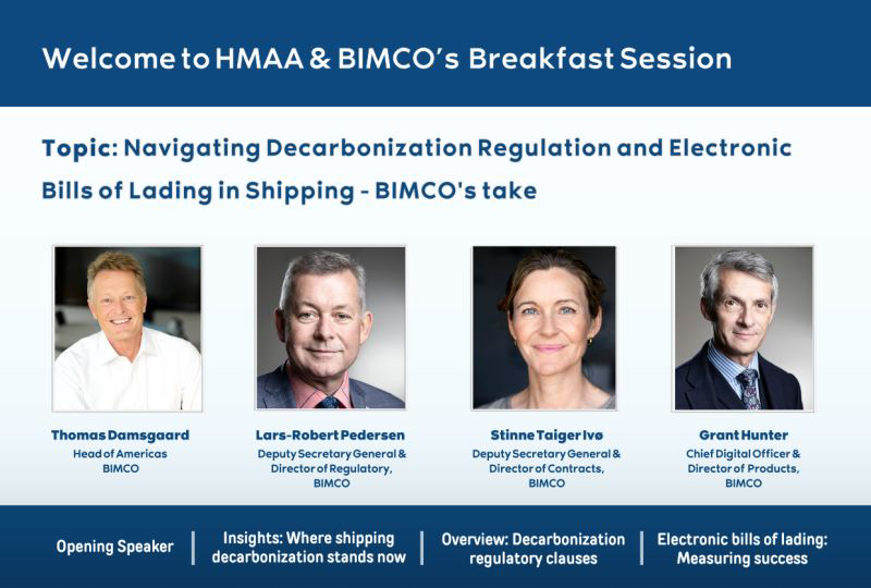 HMAA & BIMCO Breakfast Session - Decarbonizing Shipping
